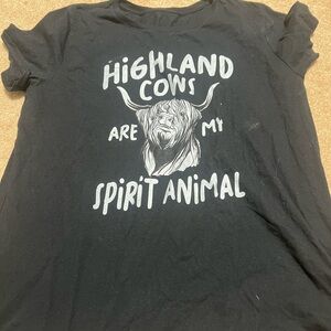 Amazon Black Highland Cow Kids Tee